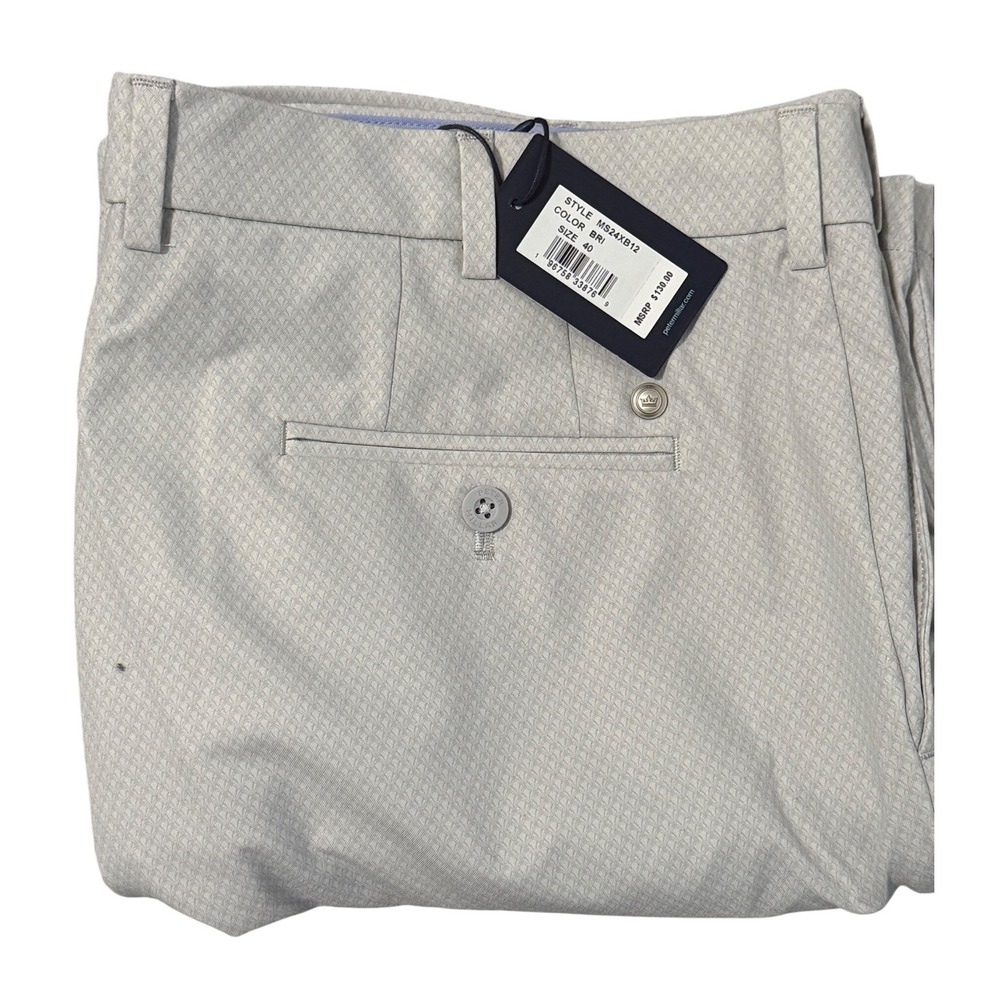 Peter Millar Crown Crafted‎ Golf Shorts Beige Diamond Dobby Mens Size 40